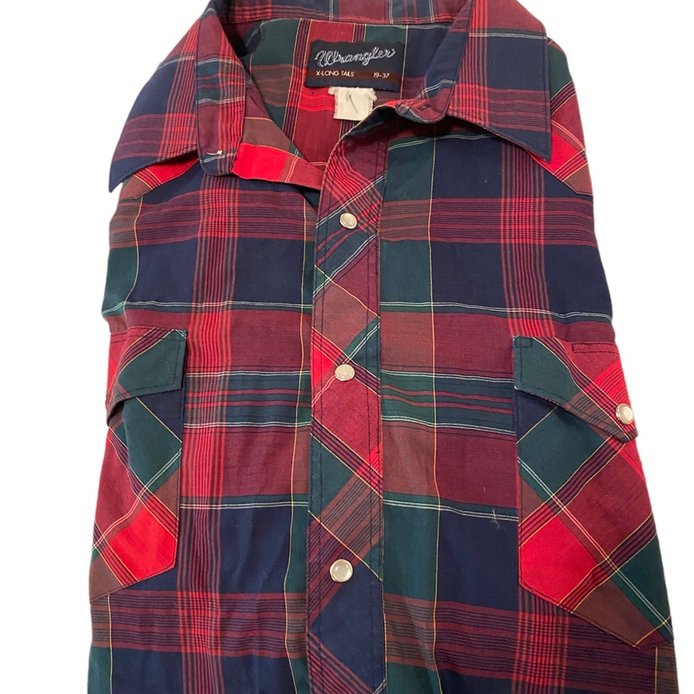 Wrangler X-Long 19-37 Pearl Snap long sleeve plaid shirt